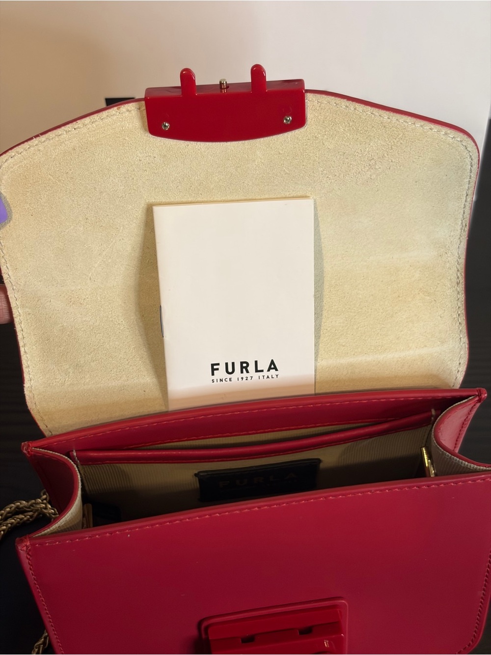 Furla Metropolis Red Leather Mini Crossbody - Picture 11 of 11